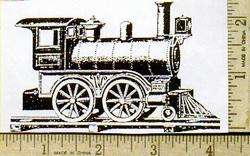 ANTIQUE TRAIN! Giant ENGINE UNMounted rubber stamp!  
