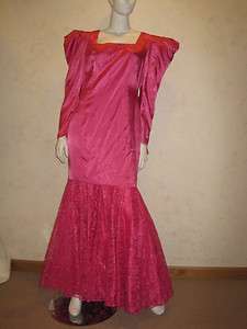   COSTUME~Hot Pink Satin&Lace Mermaid Lg Gown MAE WEST, DIVINE, DRAG