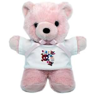  Teddy Bear Pink Psychedelic Punk Girl Skulls Peace Symbol 