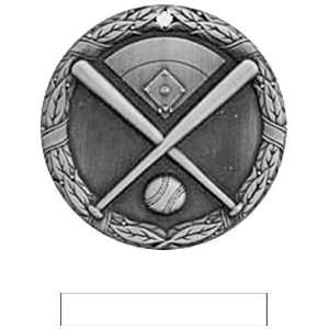   Custom Baseball Medals SILVER MEDAL/WHITE RIBBON 2: Sports & Outdoors