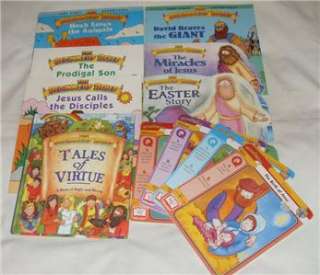 HUGE set of 11 The Beginners Bible picture books + cards  