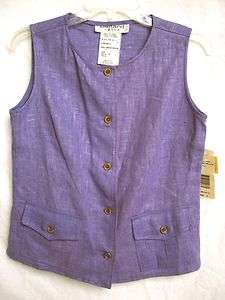 BENARD Purple Lilac Linen Vest Top $68 NWT sz 4  
