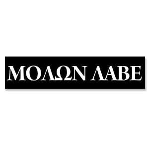  Black Molon Labe 2x9 Gun Bumper Sticker 