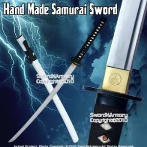   Hand Made Samurai Katana Sword With White Scabbard