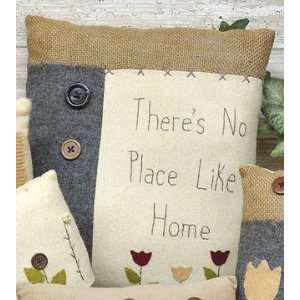   Place Like Home   Primitive Country Rustic Embroidered Stitchery Home