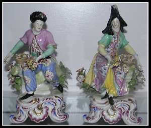 Pair of Antique 19C Samson French Porcelain Figures NR  