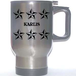  Personal Name Gift   KARLIS Stainless Steel Mug (black 