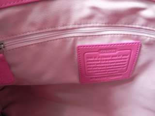 COACH Soho Optic Pleated Signature Large Tote Khaki Pink Handbag 19780 