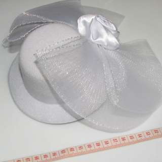 NEW White hen party veil n flower fascinator mini hat  