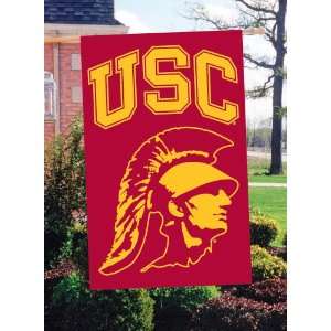    USC Trojans Trojan Head Appliqued Banner Flag