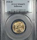 SUPERB GEM 1938 D PCGS MS66FS Jefferson Nickel   FULL STEPS  