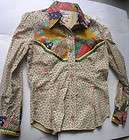 1970s Western Shirt Blouse Susan Alamo of Nashville SEE THRU BUTTONS 