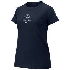   Nittany Lions Ladies Navy Blue Logo Crew T shirt: Sports & Outdoors