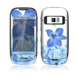  Nokia C7 Skin Decal Sticker   Blue Neon Flower: Everything 