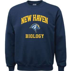 New Haven Chargers Navy Youth Biology Arch Crewneck Sweatshirt