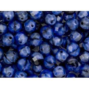  Fire Polished Bead 8mm Blue Tigers Eye (25pc Pack) Arts 