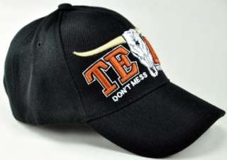 NEW TEXAS SUPER LONGHORN LONE STAR TX CAP HAT BLACK  