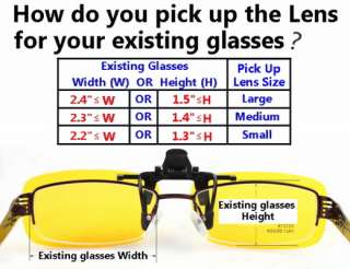 Night vision goggles Clip On Lens Sun Glasses f myopic Biker 