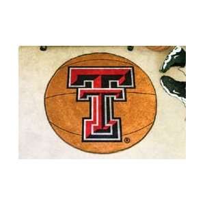 NCAA TEXAS TECH RED RAIDERS BASKETBALL SHAPED DOOR MAT RUG 