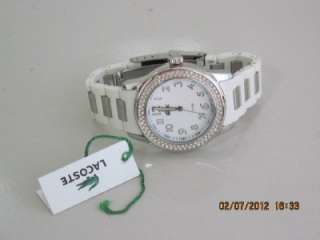   Plastic Bracelet Crystal White Dial Advantage Tennis Watch  