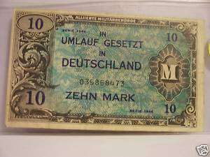 1944 Germany Ten Mark Note PIK 194  