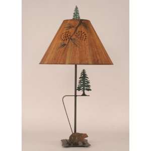  Iron Walking Bear and Pine Tree Table Lamp: Home 