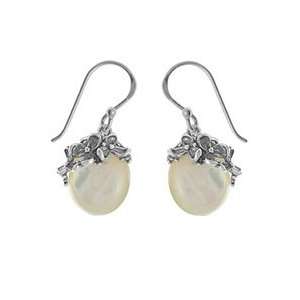   Boma Mother of Pearl & Sterling Silver Flower Earrings: Boma: Jewelry