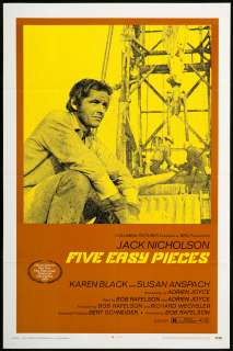 Five Easy Pieces 1970 Orig Movie Poster Jack Nicholson  