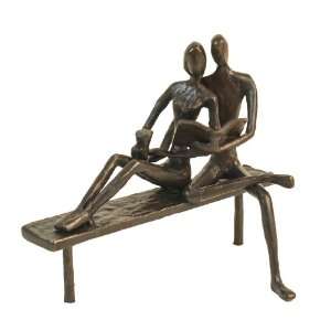  Couple Reading on a Bench Bronze Figure Electronics