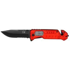  4 Spring Loaded Firefighter Hero Knife   Red Sports 