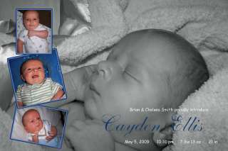Modern Custom Photo Baby Birth Announcements Boy / Girl  