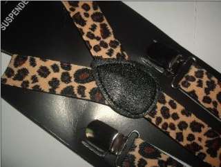HOT Leopard Clip on Elastic Y back Brace Suspenders 1  