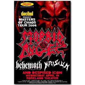  Morbid Angel Poster   Concert Flyer   Masters of Chaos Tour 