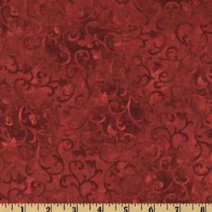  44 Wide Essentials Scrolls Maroon Fabric By The Yard 