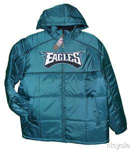 Philadelphia EAGLES NFL GREEN JACKET is 2 sided has PATCHES on Front 