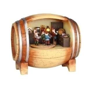  Roman Inc. 6.25 Wine Barrel Elves Rotate * Musical 