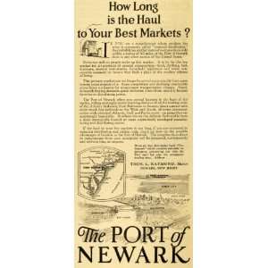  1927 Ad Business Port of Newark Terminal New Jersey Map Mayor 