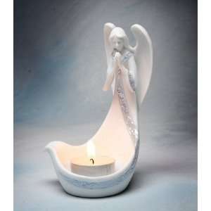    Angel Porcelain Figurine with Tea Light Candle: Home & Kitchen