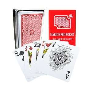  Marion Pro Poker 100 Percent Plastic Playing Cards   Red 