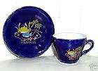 Cobalt porcelain demi tasse & saucer Bahamas.