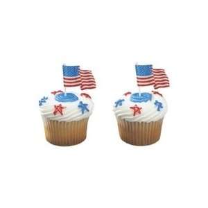  American Flag Cupcake Picks   12ct