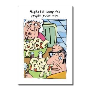  Funny Birthday Card Old Age Alphabet Soup Humor Greeting 