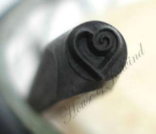 NEW Heart Swirl Metal STAMP Design Punch for Blanks PMC Personalized 