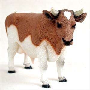  New! Stone Resin Realistic Guernsey Bull Figurine: Home 