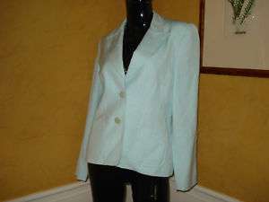 Ladies Kate Hill Blue Linen Rayon Blazer 6P  