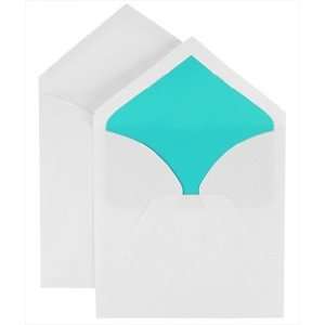  Double Wedding Envelopes   Royal White Aqua Lined (50 Pack 