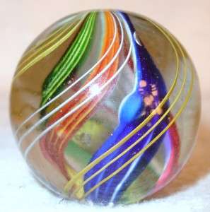   LARGE SHOOTER MARBLE SWIRL ONION GLASS HAND BLOWN BUBBLES  