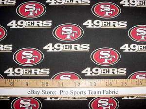   Francisco 49ers 100% Cotton Fabric   NFL Football Team Sports  