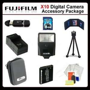 Fujifilm X10 Accessory Package Includes: Extended Life Battery, Rapid 