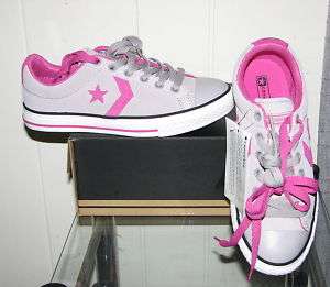 Converse Girls Star Player Ev Ox Gray Shoes SIZES! NIB  